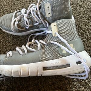 Under Armour Kids Gray and White Sneakers